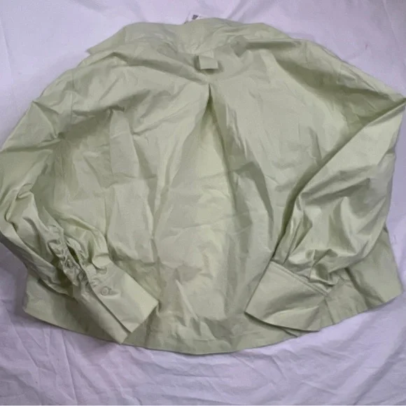 Zara  Womens Green Button Front Shirt Boho Crop Long Sleeve Size S A060223 - Picture 2 of 7